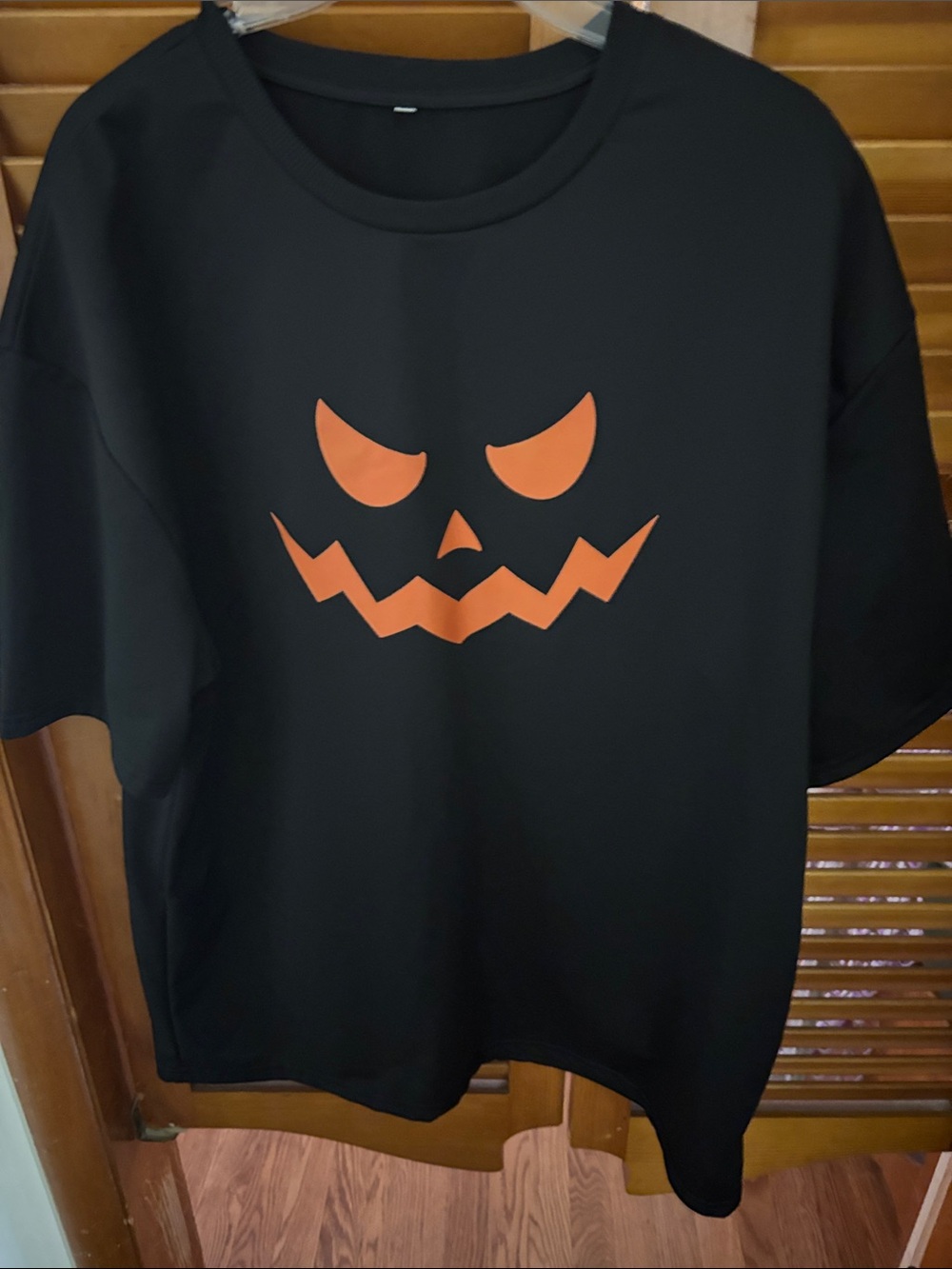 Black & Orange Pumpkin Face Kids Costume Tee